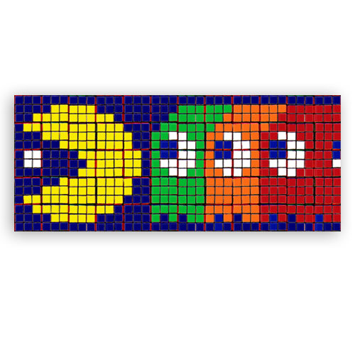 Pac Man Rubik’s Cube Wall Art Mosaic 
